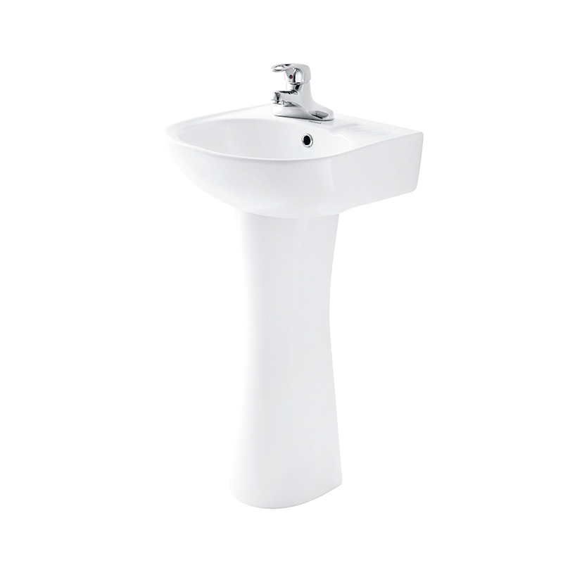 AP306/AL901 Freestanding Pedestal Basin One Hole Glaze Round Shape